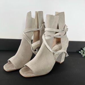 suede block heels